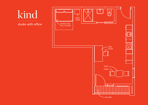 floor plan of a studio apartment